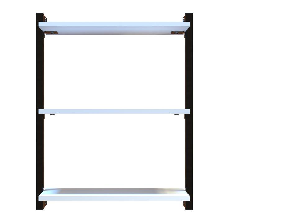 Prateleira Suspensa MDP Branco e Preto D7 Home D-7002 80x55cm - 1