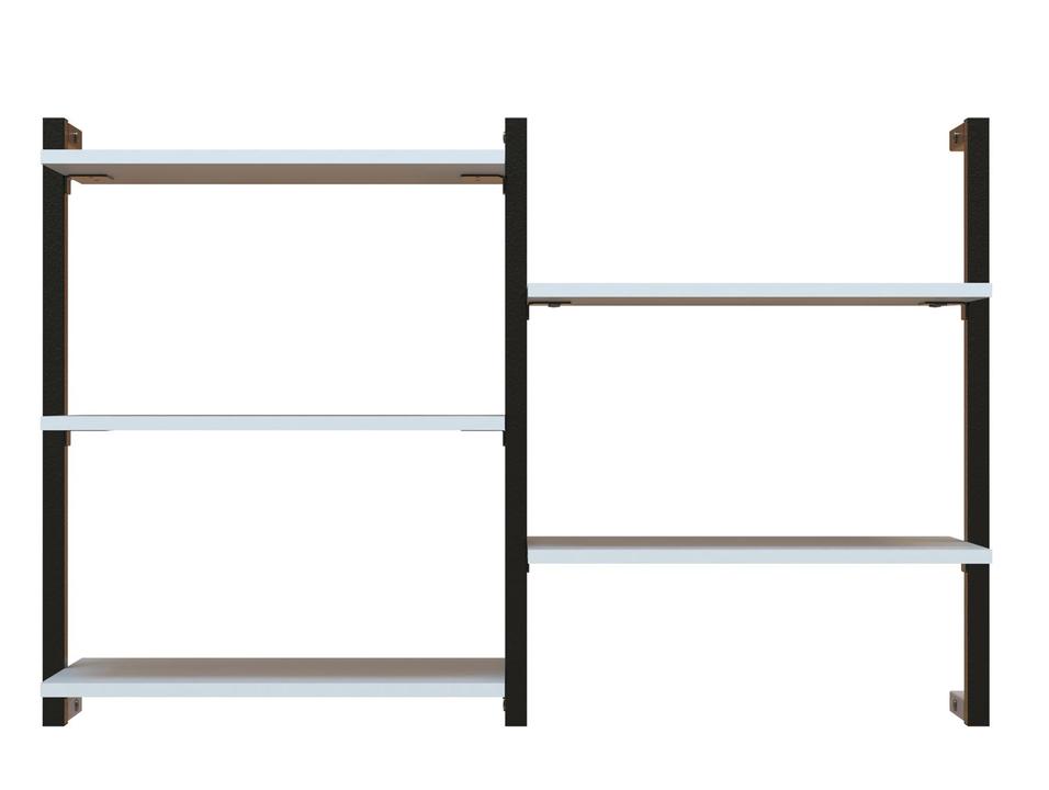 Prateleira Suspensa MDP Branco e Preto D7 Home D-7003 60x50cm - 1