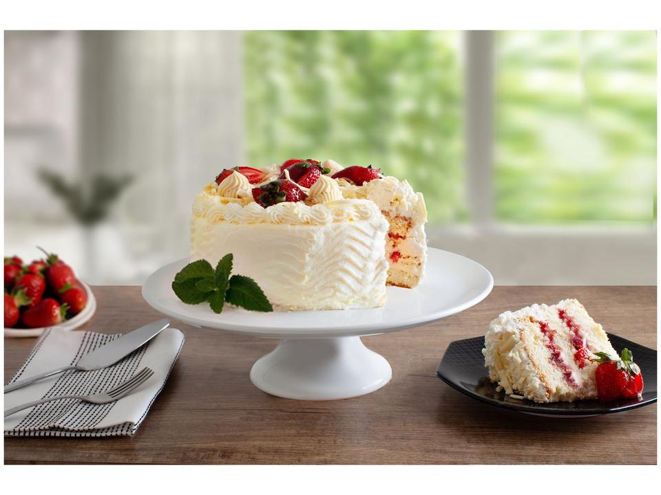 Prato para Bolo de Cerâmica Scalla Redondo Milão Pequeno 10,5x28,5cm - 1