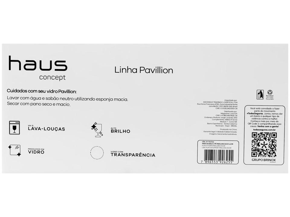 Prato para Bolo de Vidro Haus Concept Redondo Pavillion 29,5x12,2cm - 6