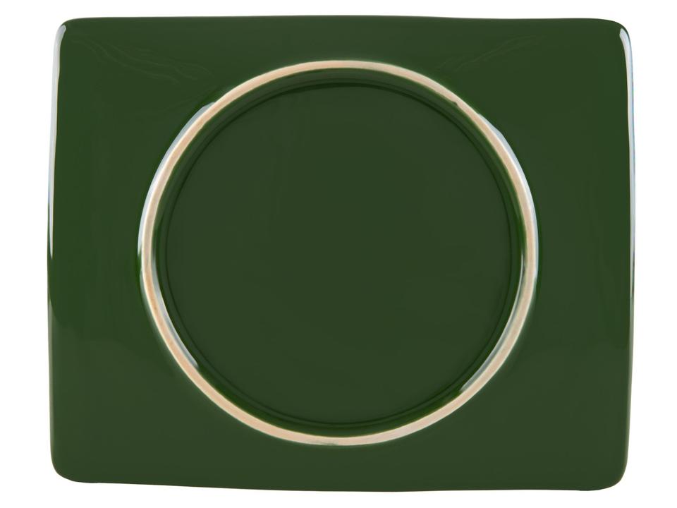 Prato Raso de Cerâmica Verde e Branco Retangular Scalla Cerâmica Futebol - 4