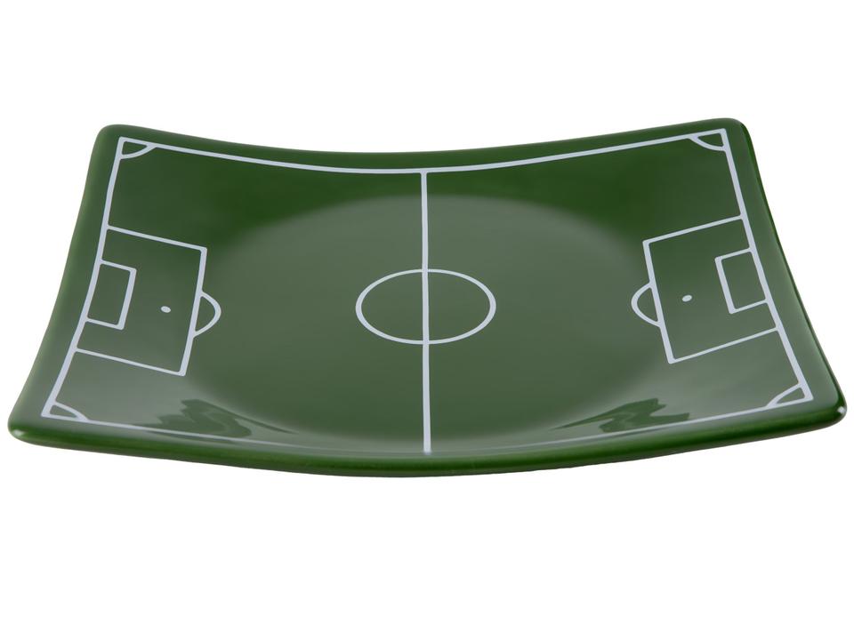 Prato Raso de Cerâmica Verde e Branco Retangular Scalla Cerâmica Futebol - 3