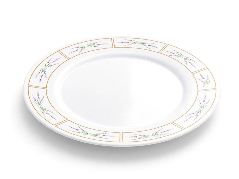 Prato Raso de Vidro Branco Redondo 26,5cm Hauskraft Lavanda - 3