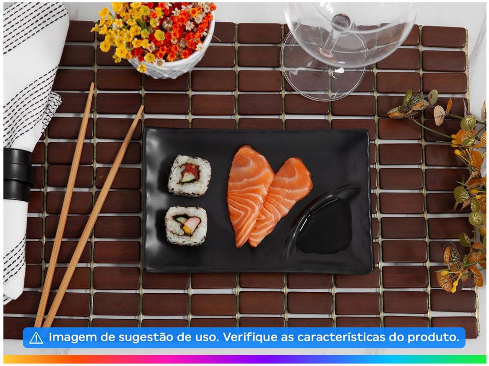 Prato Raso Preto Fosco para Comida Japonesa Retangular Haus Concept Fuji 57702006 - 1