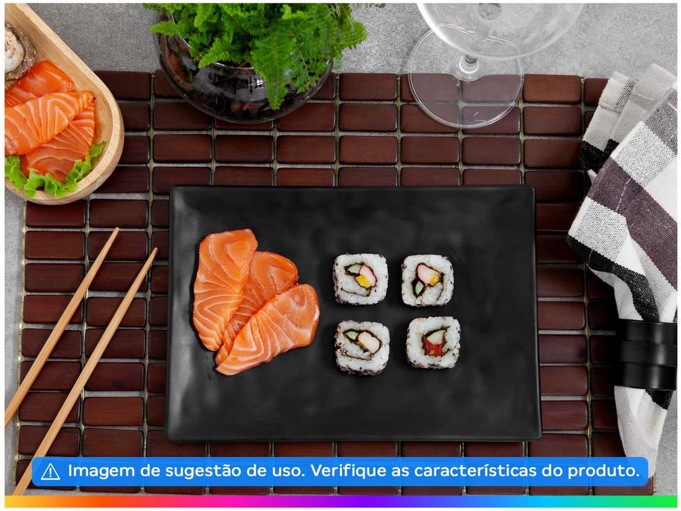 Prato Raso Preto Fosco para Comida Japonesa Retangular Haus Concept Osaka 57701002 - 1