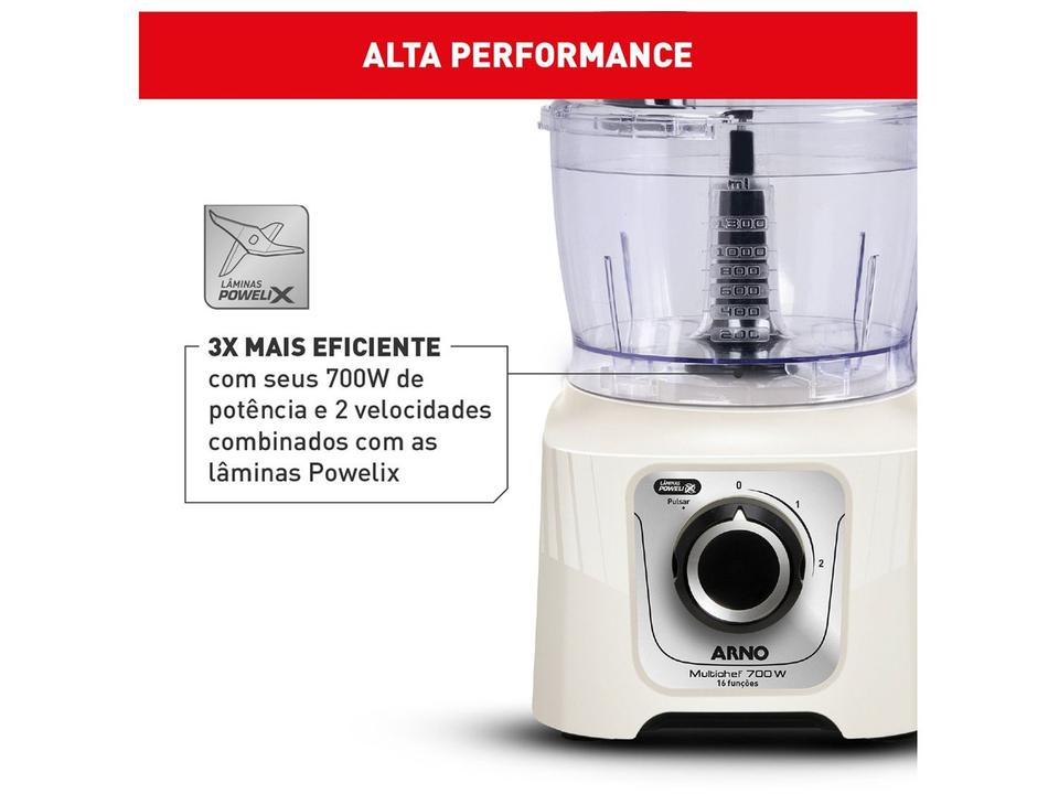 Processador de Alimentos Arno 700W Marfim Multichef MP62 16 Funções - 2