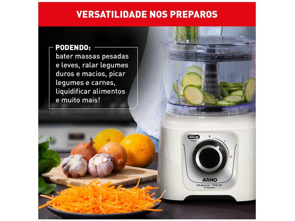 Processador de Alimentos Arno 700W Marfim Multichef MP62 16 Funções - 3