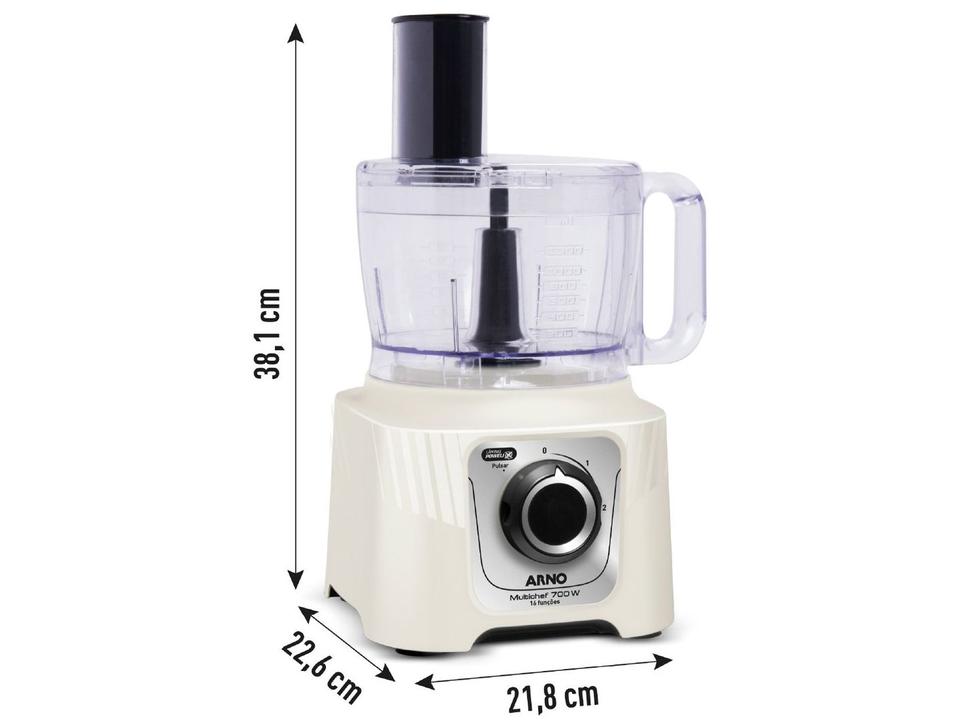Processador de Alimentos Arno 700W Marfim Multichef MP62 16 Funções - 17
