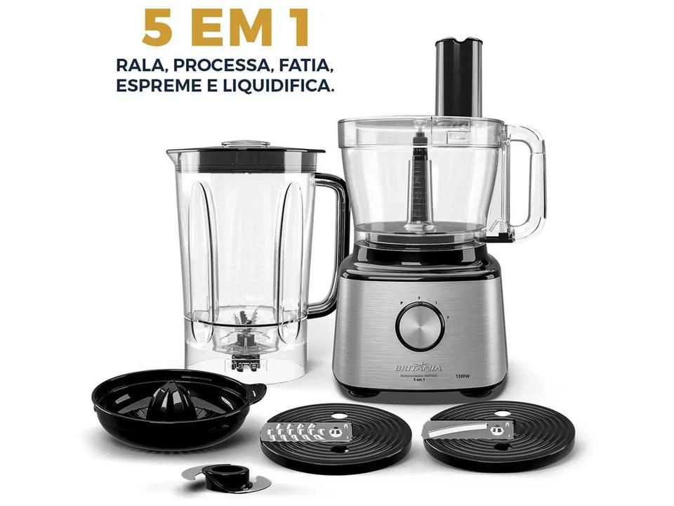Processador de Alimentos Britânia 1300W Preto BMP2000 5 em 1 - 2