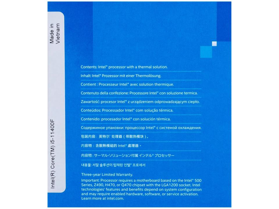 Processador Intel Core i5 11400F 2.60GHz - 8