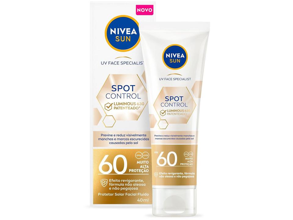 Protetor Solar Facial Nivea Sun FPS 60 Spot Control Luminous 630 40ml - 6