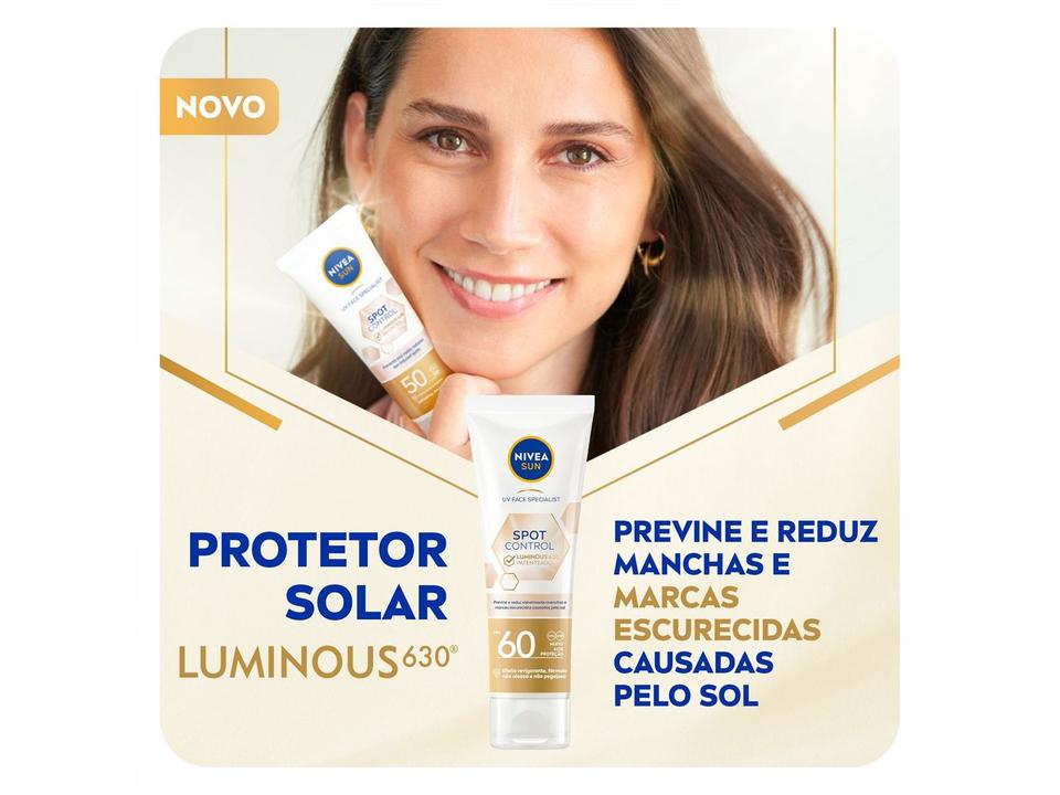 Protetor Solar Facial Nivea Sun FPS 60 Spot Control Luminous 630 40ml - 1