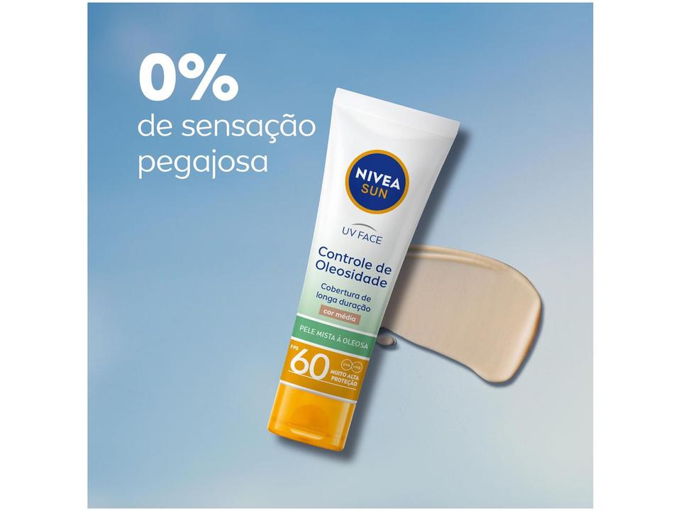 Protetor Solar Facial Nivea Sun FPS 60 UV Face Controle de Oleosidade Cor Média FPS 60 50ml - 4