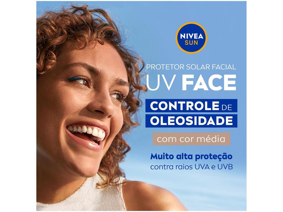 Protetor Solar Facial Nivea Sun FPS 60 UV Face Controle de Oleosidade Cor Média FPS 60 50ml - 1