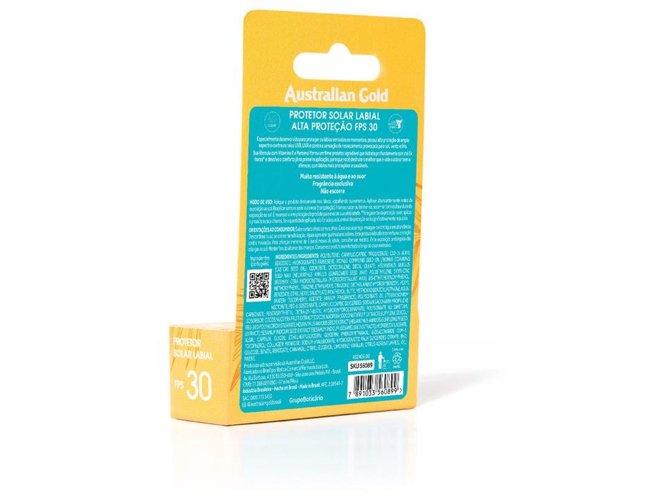 Protetor Solar Labial Australian Gold FPS 30 Alta Proteção 3,4g - 6