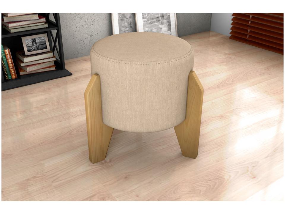 Puff Redondo Solteiro Areia Luxo Matrix - 1