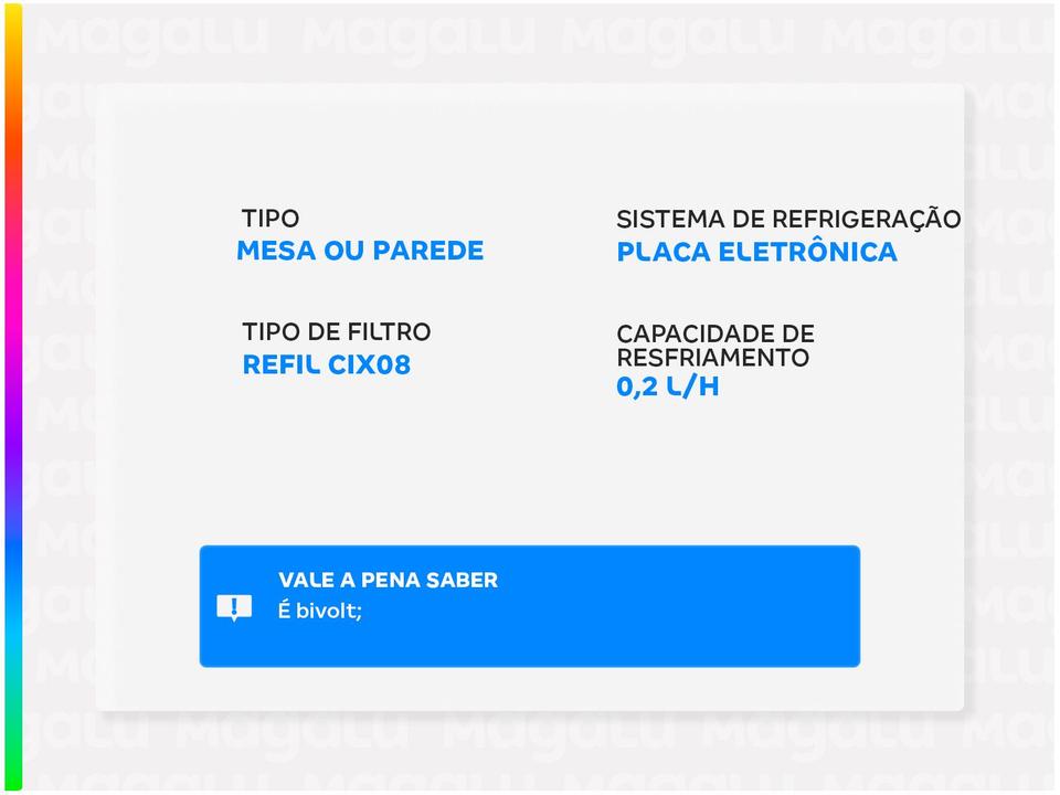 Purificador de Água Consul de Mesa e Parede CPB33A Branco Água Gelada, Fria e Natural Painel Touch - 1