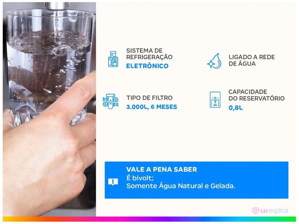 Purificador de Água Electrolux de Mesa Cinza Acqua Pure4x Água Gelada e Natural PE12G - 1