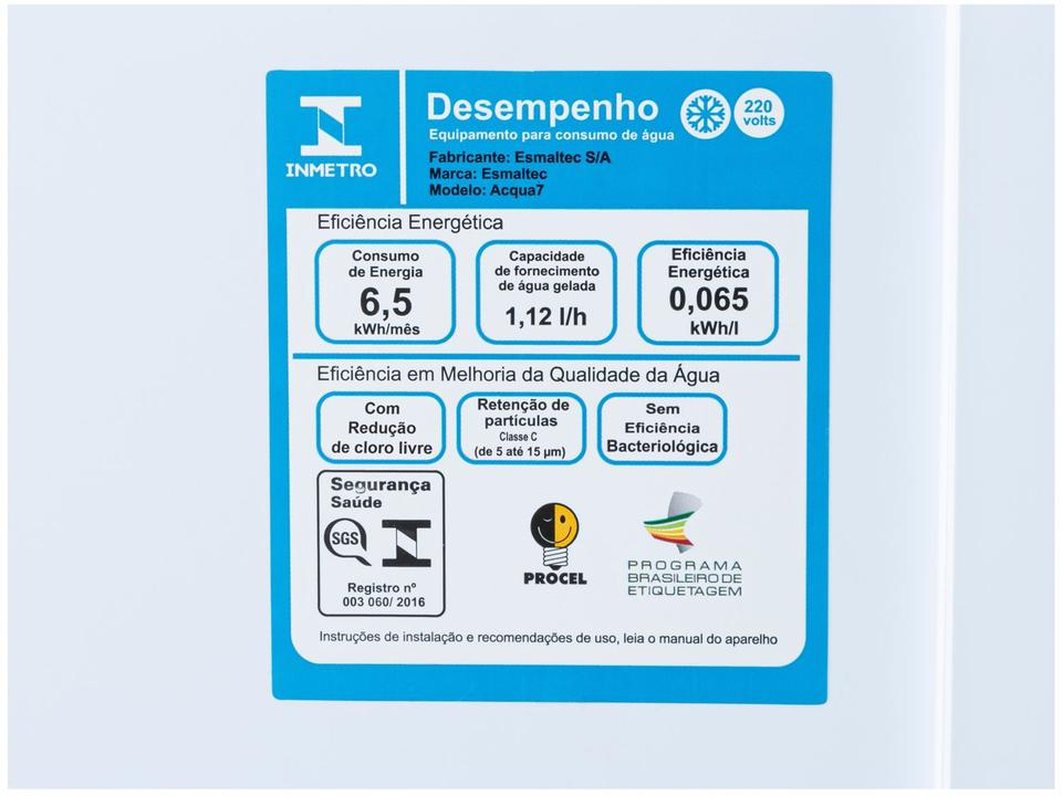 Purificador de Água Esmaltec Refrigerado por - 12