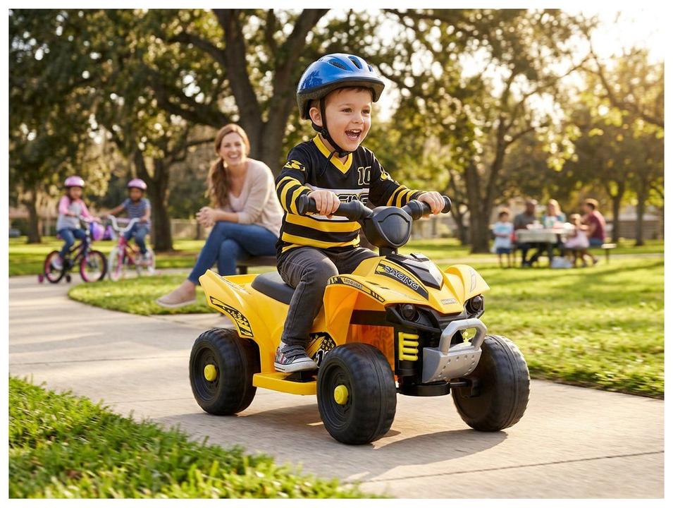 Quadriciclo Elétrico Infantil Amarelo - 1