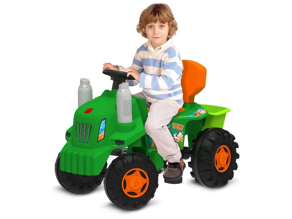 Quadriciclo Infantil a Pedal Verde Trator - 2