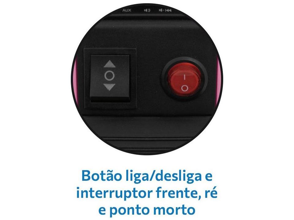 Quadriciclo Infantil Elétrico Preto e Rosa - 5