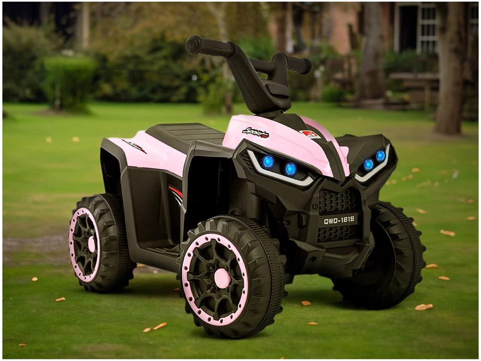 Quadriciclo Infantil Elétrico Preto e Rosa - 1