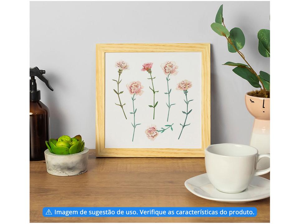 Quadro Decorativo Inspiração Botânica Flores - 23,5x23,5cm Design Up Living - 1