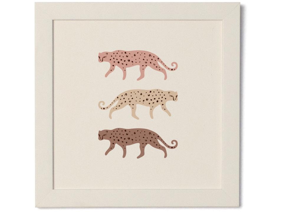 Quadro Decorativo Mid Century Onças 24x24cm - 1