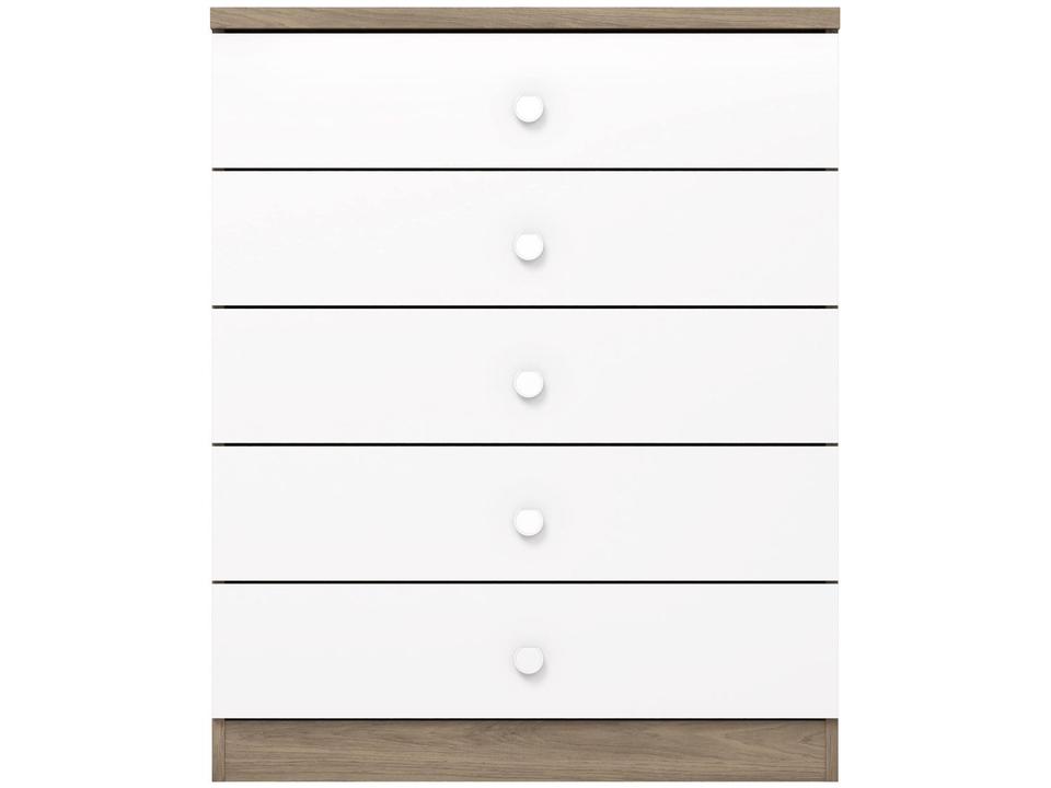 Quarto de Bebê Completo com Berço Cômoda e Guarda-roupa Henn Bala de Menta Rústico e Branco - 5