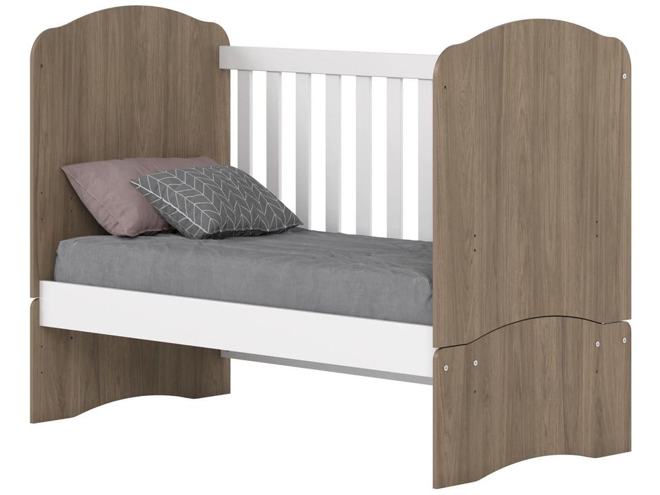 Quarto de Bebê Completo com Berço Cômoda e Guarda-roupa Henn Bala de Menta Rústico e Branco - 8