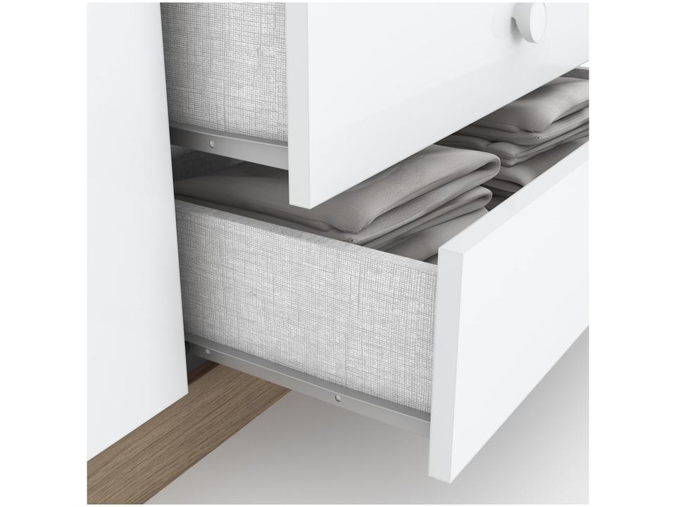 Quarto de Bebê Completo com Berço Cômoda e Guarda-roupa Henn Bala de Menta Rústico e Branco - 2