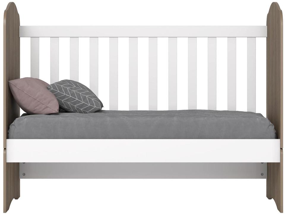 Quarto de Bebê Completo com Berço Cômoda e Guarda-roupa Henn Bala de Menta Rústico e Branco - 10