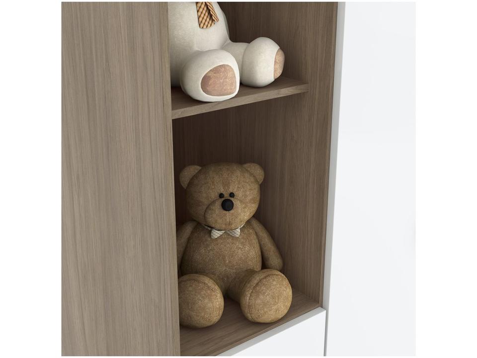 Quarto de Bebê Completo com Berço Cômoda e Guarda-roupa Henn Bala de Menta Rústico e Branco - 3