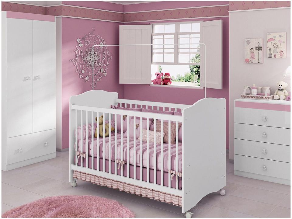 Quarto de Bebê Completo com Berço Guarda-Roupa - Cômoda Móveis Estrela Satriani - 8