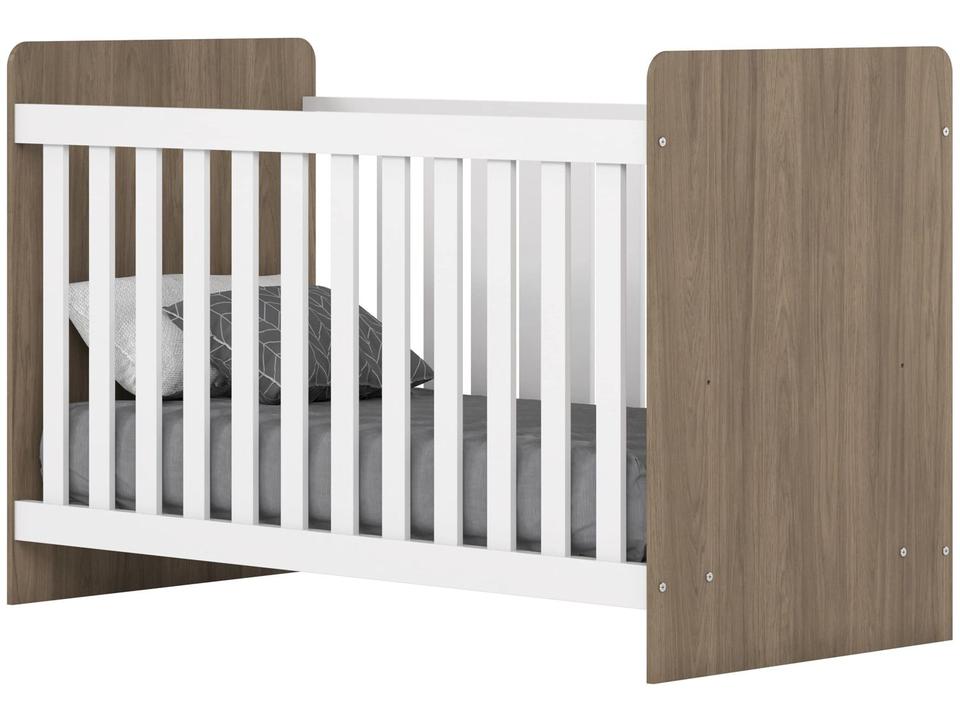 Quarto de Bebê Completo com Guarda-roupa Berço e Cômoda Henn Labirinto Rústico e Branco - 5