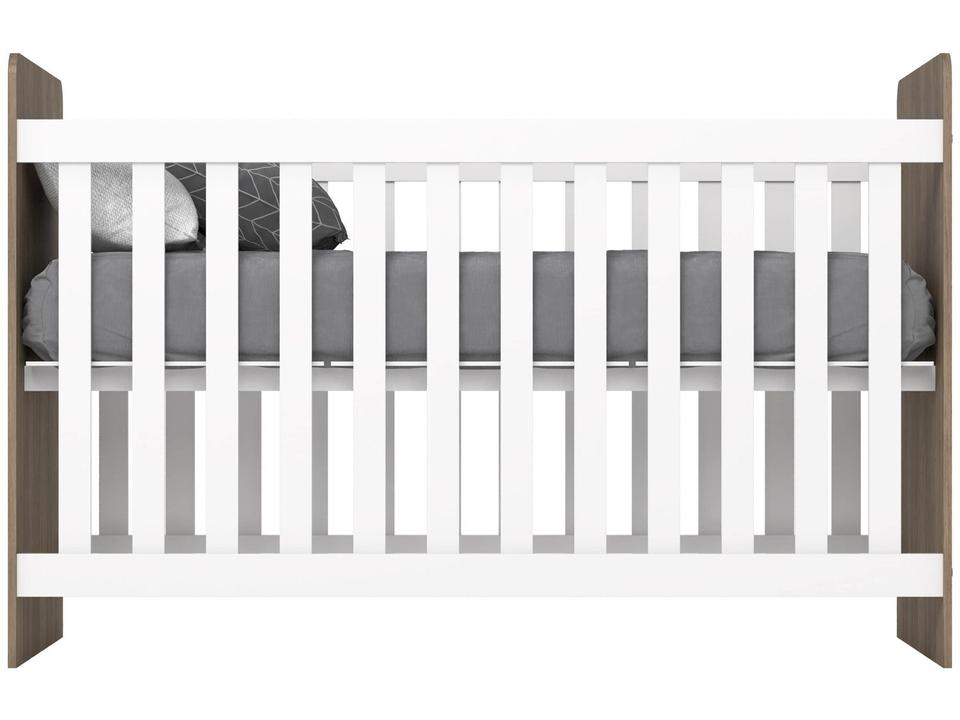 Quarto de Bebê Completo com Guarda-roupa Berço e Cômoda Henn Labirinto Rústico e Branco - 3