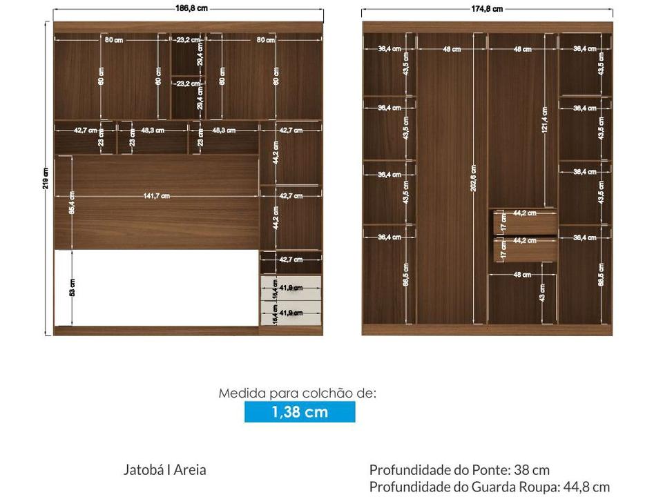 Quarto Modulado Casal 4 Peças Santos Andirá Lugano - 3