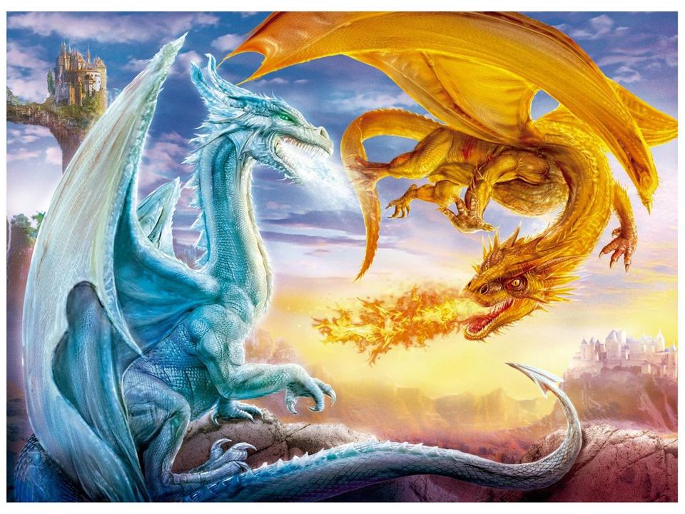 Quebra-cabeça 100 Peças Dragões Grow - 1