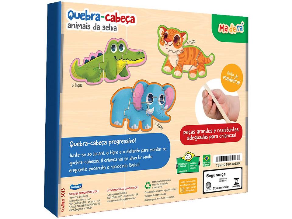Quebra-cabeça 9 Peças Educativo Maderá - 3126 Toyster Brinquedos - 1