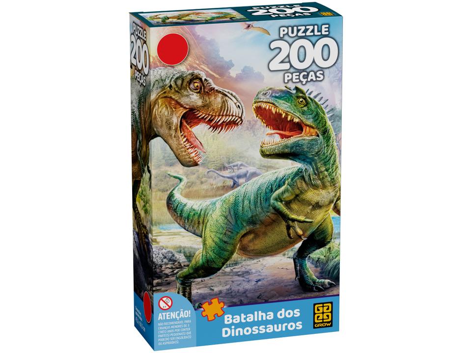 Quebra-cabeça 200 Peças Puzzle Batalha dos - Dinossauros Grow