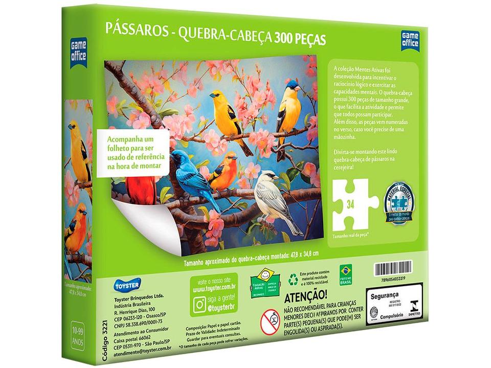 Quebra-cabeça 300 Peças Game Office Pássaros - 1