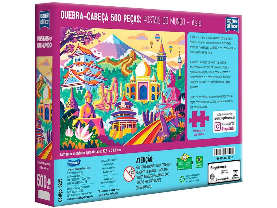 Quebra-cabeça 500 Peças Game Office Ásia - 1