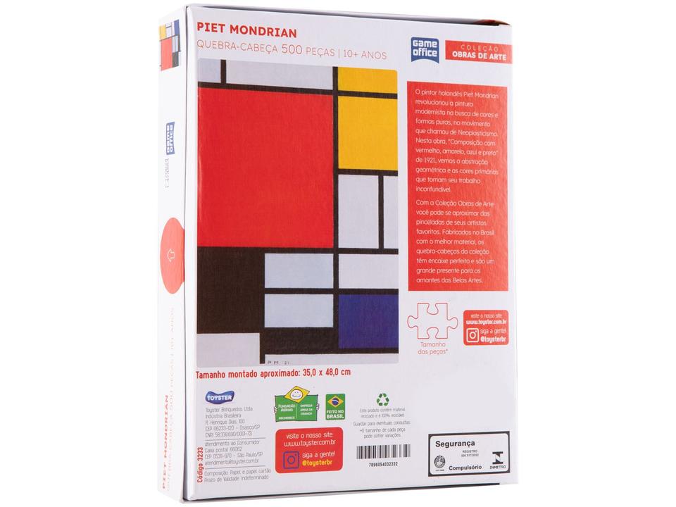 Quebra-cabeça 500 Peças Game Office Piet Mondrian - 5