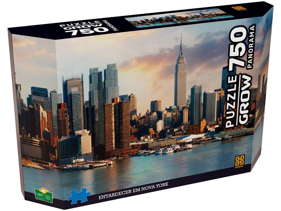 Quebra-cabeça 750 Peças Puzzle Adulto - Panorama Entardecer em Nova York Grow