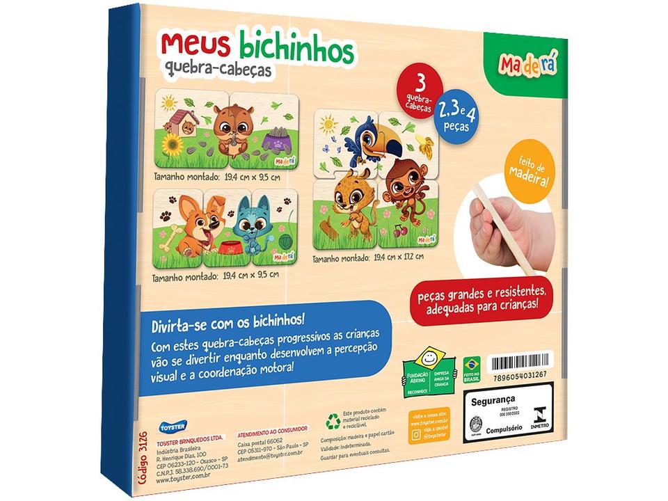 Quebra-cabeça 9 Peças Educativo Maderá - 1