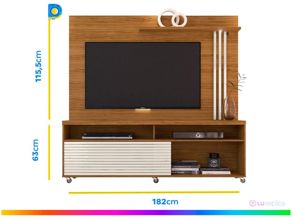 Rack com Painel para TV até 65” 2 Portas Madetec Frizz - 3