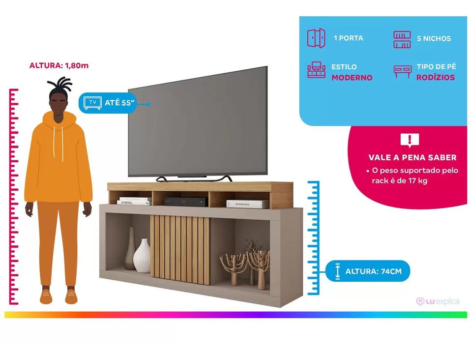 Rack para TV 1 Porta Caemmun Dragon 1.36 - 1