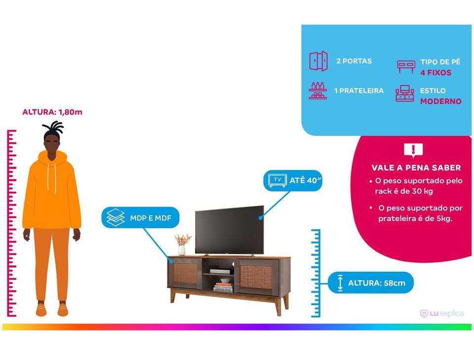 Rack para TV até 40" 2 Portas Casa D Safira - 1