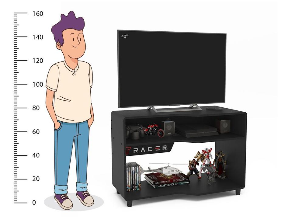Rack para TV até 40” XT Racer Max Air Preto e Vermelho - 5